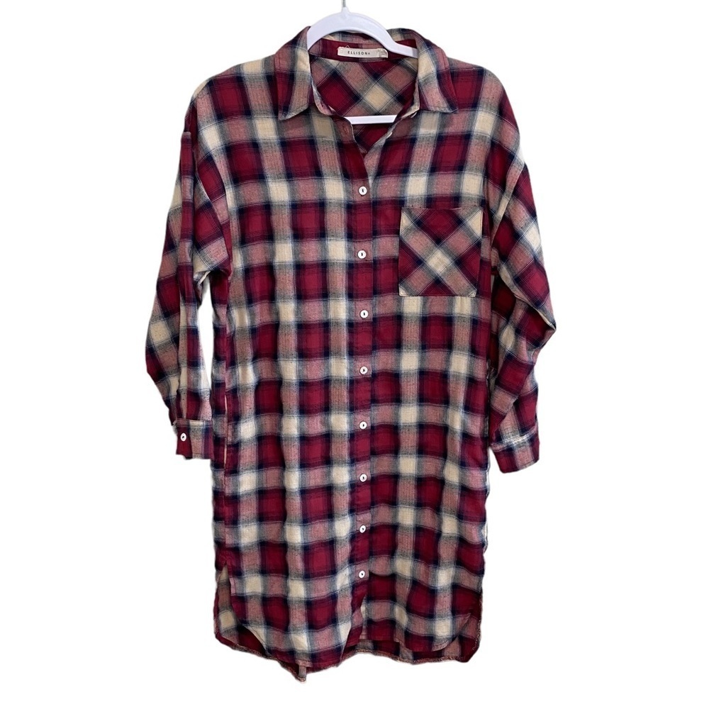 Ellison - Plaid Shirt Dress - Size Small (Oversized)